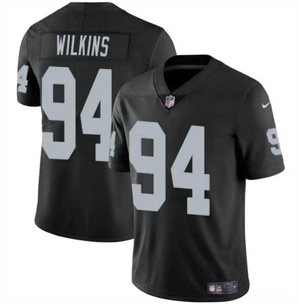 Youth Las Vegas Raiders #94 Christian Wilkins Black Stitched Jersey Dzhi